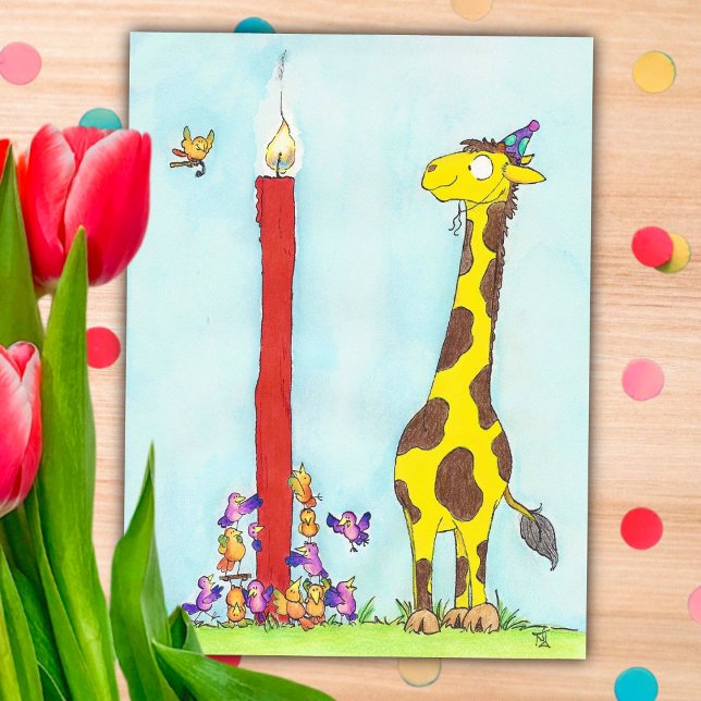 Tarjeta de cumpleaños de jirafa por Nicole Janes (Subido por el creador)