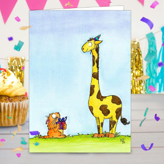 Tarjeta de cumpleaños de jirafa por Nicole Janes