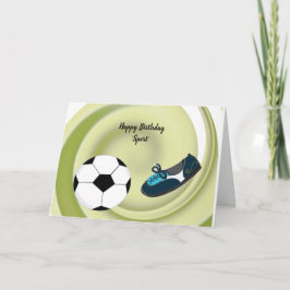 Tarjeta de cumpleaños de jugador de fútbol deporti