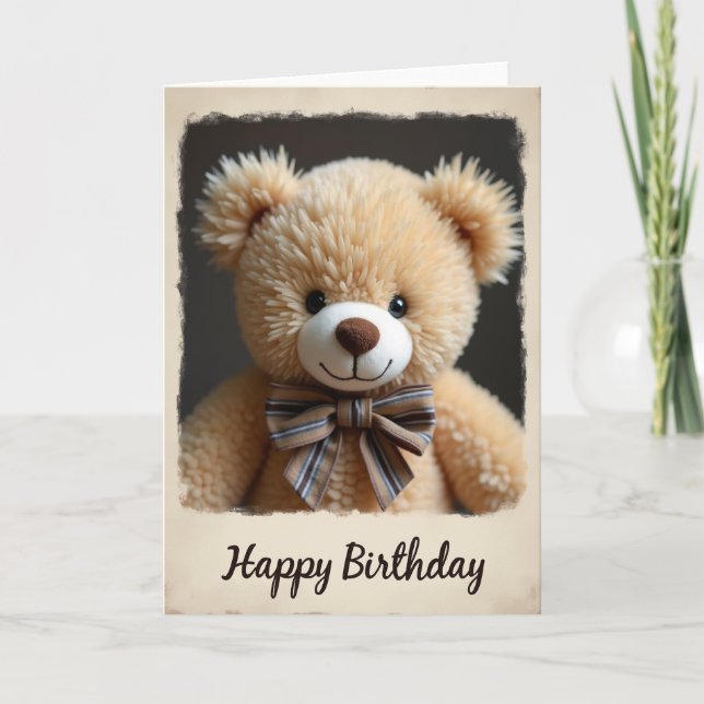 Tarjeta de cumpleaños de juguete de peluche dulce (Anverso)