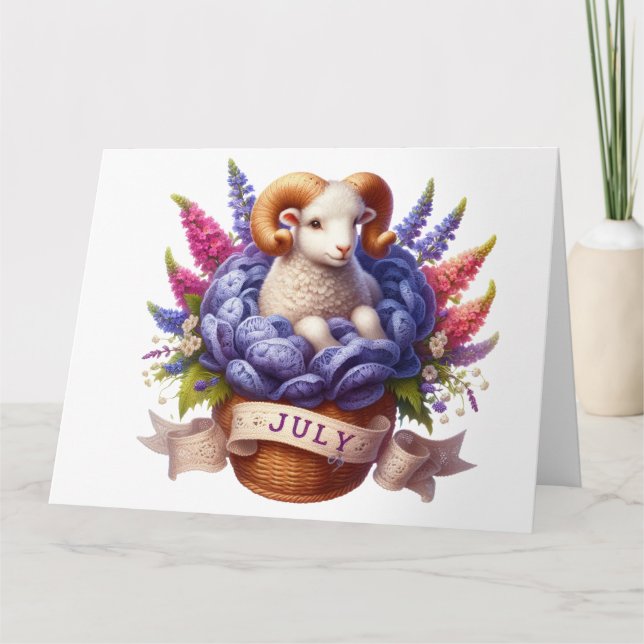 Tarjeta de cumpleaños de julio (Anverso)