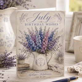 Tarjeta de cumpleaños de julio Flor de nacimiento