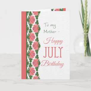 Tarjeta de cumpleaños de julio para una madre y un