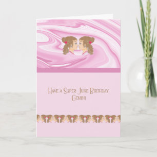 Tarjeta de cumpleaños de junio para el signo zodia