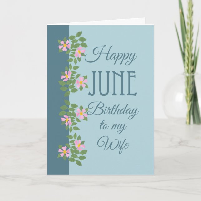 Tarjeta de cumpleaños de junio para esposa: Dogros (Anverso)