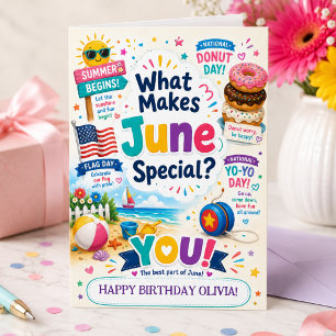 Tarjeta de cumpleaños de junio para niñas con nomb