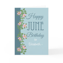 Tarjeta de cumpleaños de junio para personalizar p