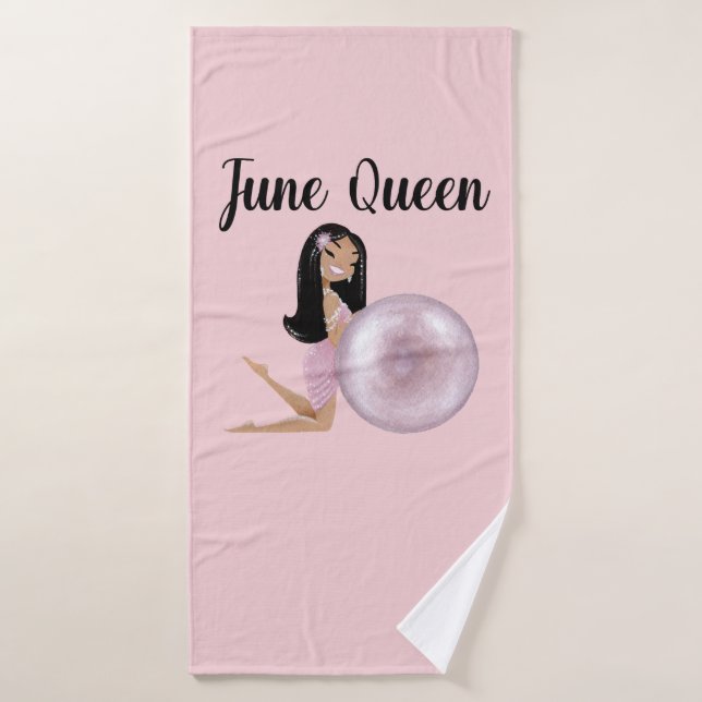 Tarjeta de cumpleaños de junio Reina de junio  (Toalla de baño)