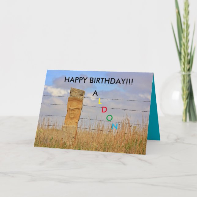 TARJETA de cumpleaños de Kansas Stone Post (Anverso)