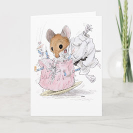 Tarjeta de cumpleaños de Karate Mouse