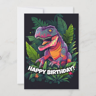 Tarjeta de cumpleaños de Kids Jurassic Dino Dinosa
