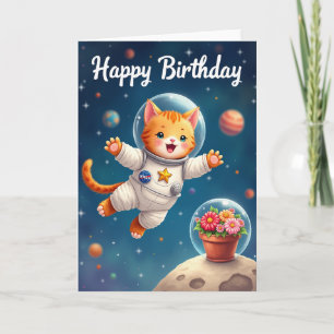 Tarjeta de cumpleaños de Kitty Cósmica