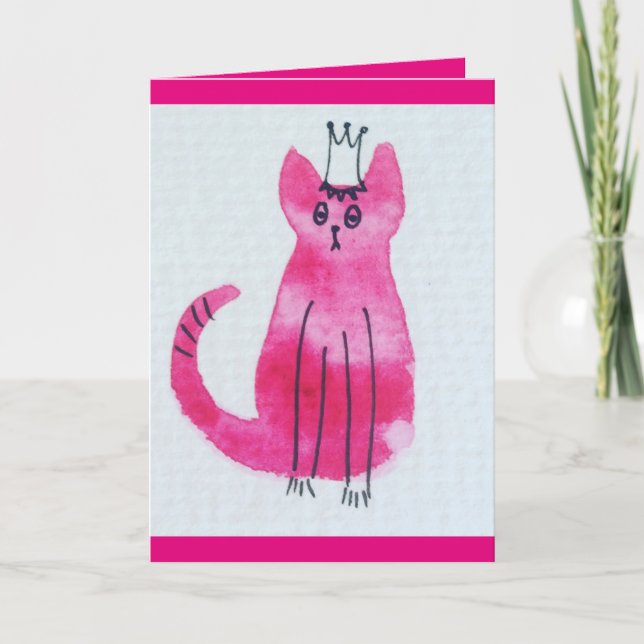 Tarjeta de cumpleaños de Kitty Princess Pink (Anverso)