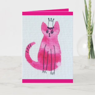 Tarjeta de cumpleaños de Kitty Princess Pink