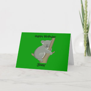 Tarjeta de cumpleaños de koala personalizada para 