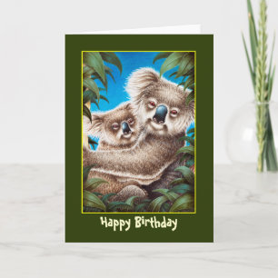 Tarjeta de cumpleaños de Koalas