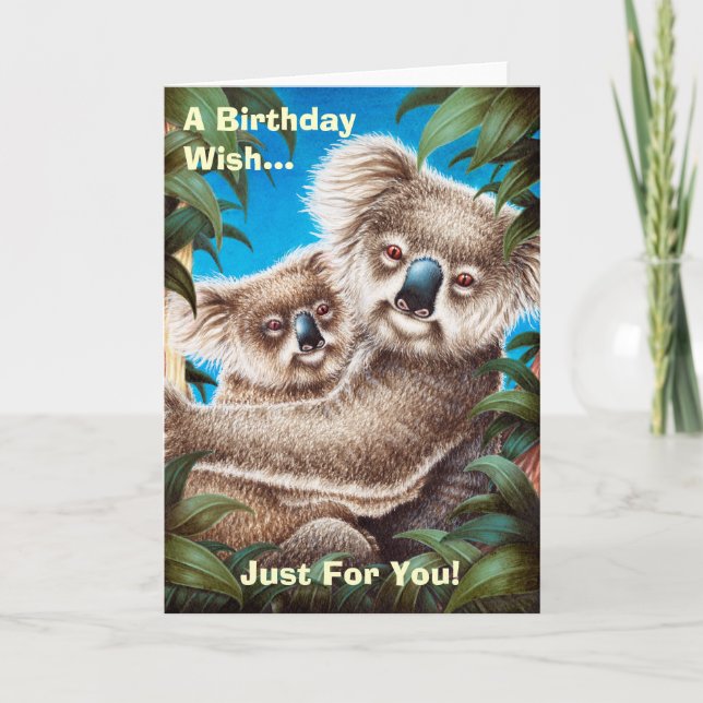 Tarjeta de cumpleaños de Koalas (Anverso)