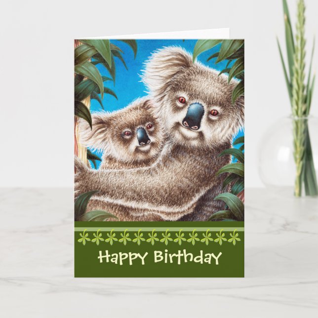 Tarjeta de cumpleaños de Koalas (Anverso)