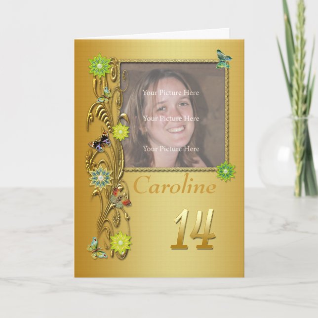 Tarjeta de cumpleaños de la 14ª foto del Golden Ga (Anverso)