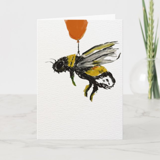Tarjeta de cumpleaños de la abeja feliz (Anverso)