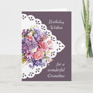 Tarjeta de cumpleaños de la abuela Bouquet Flower