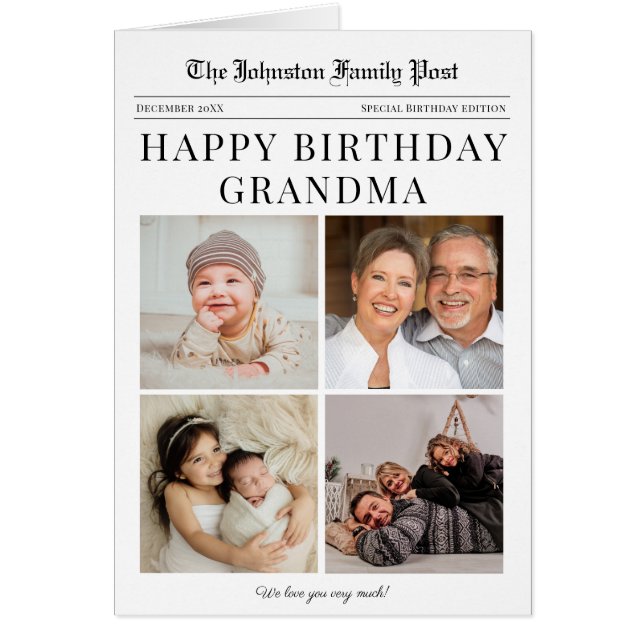 Tarjeta de cumpleaños de la abuela Collage de foto (Frente)