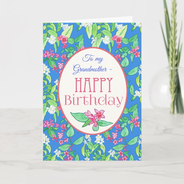 Tarjeta de cumpleaños de la abuela para florecimie (Anverso)