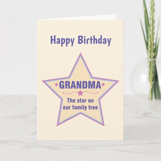 Tarjeta de cumpleaños de la abuela Star (Anverso)