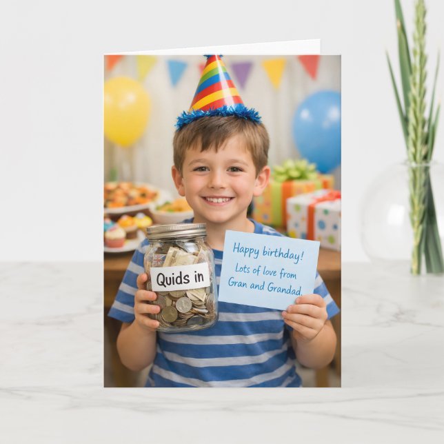 Tarjeta de cumpleaños de la abuela y el abuelo con (Anverso)