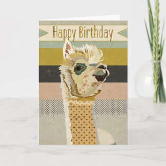Tarjeta de cumpleaños de la alpaca