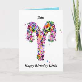 Tarjeta de cumpleaños de la astrología del aries