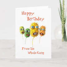 Tarjeta de cumpleaños de la Bacteria divertida