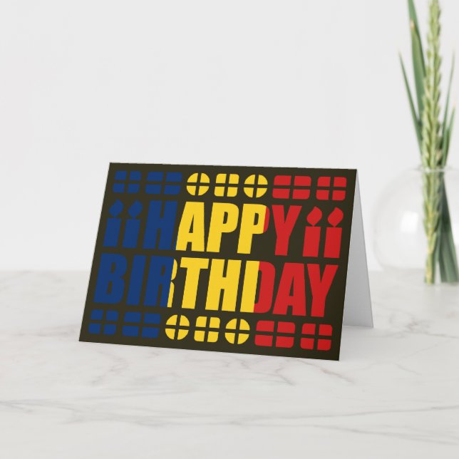 Tarjeta de cumpleaños de la bandera de Chad (Anverso)