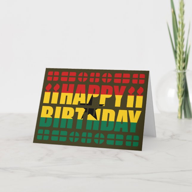 Tarjeta de cumpleaños de la bandera de Ghana (Anverso)