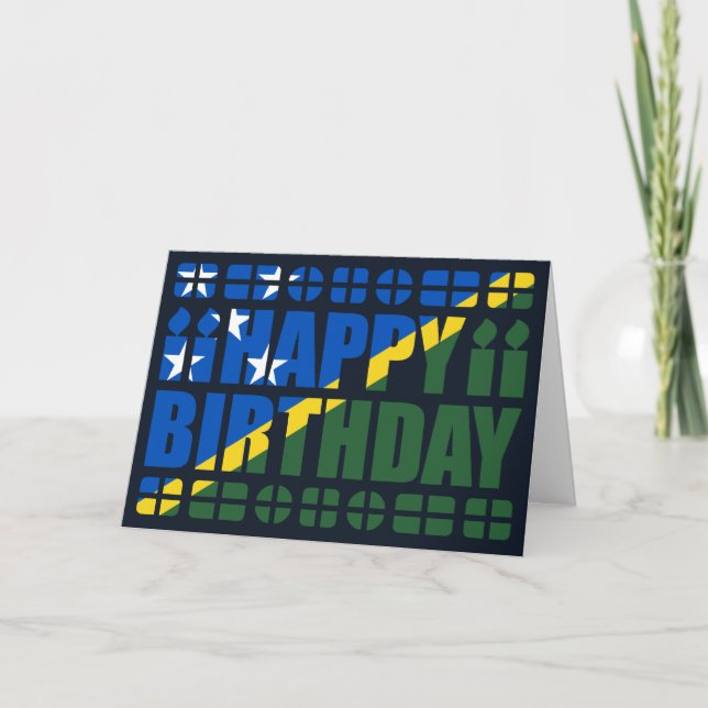 Tarjeta de cumpleaños de la bandera de las Islas S (Anverso)
