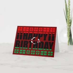 Tarjeta de cumpleaños de la bandera de Libia