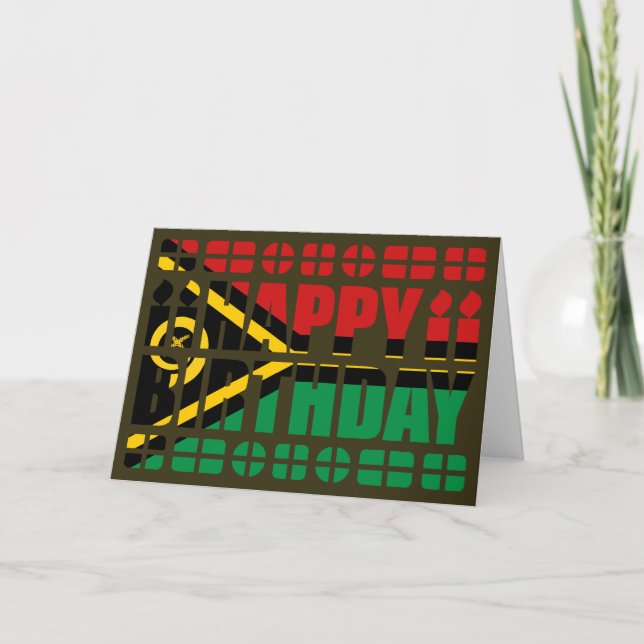 Tarjeta de cumpleaños de la bandera de Vanuatu (Anverso)