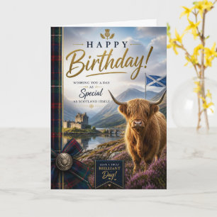 Tarjeta de cumpleaños de la bandera escocesa de la