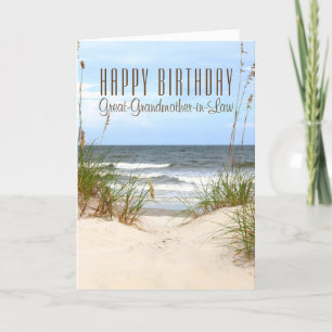 Tarjeta de cumpleaños de la bisabuela en la playa