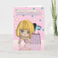 Tarjeta de cumpleaños de la bisnieta con pequeño