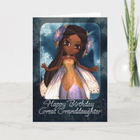 Tarjeta de cumpleaños de la bisnieta - feria azul