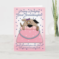 Tarjeta de cumpleaños de la bisnieta - mascota