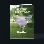 Tarjeta de cumpleaños de la bola de golf Brother M<br><div class="desc">"Brother Martini Golf Ball Happy Birthday Card" de Catherine Sherman.
Un cumpleaños es una gran excusa para celebrar en el hoyo diecinueve.</div>