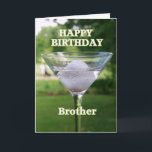 Tarjeta de cumpleaños de la bola de golf Brother M<br><div class="desc">"Brother Martini Golf Ball Happy Birthday Card" de Catherine Sherman.
Un cumpleaños es una gran excusa para celebrar en el hoyo diecinueve.</div>