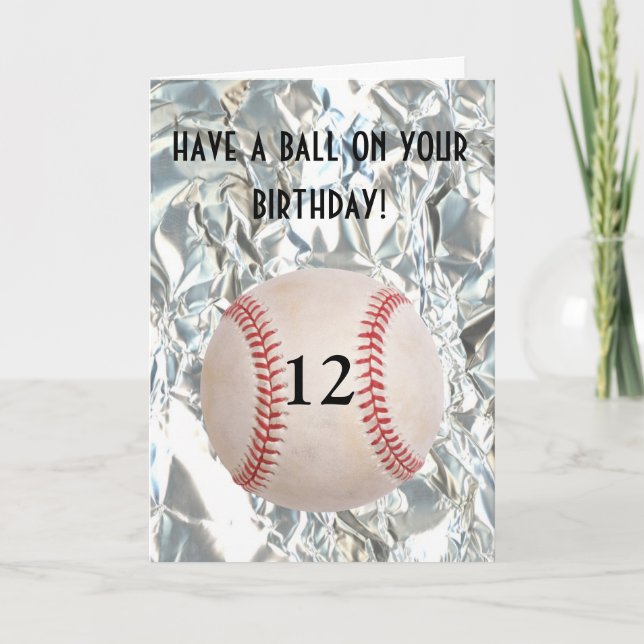 Tarjeta de cumpleaños de la bola del béisbol (Anverso)