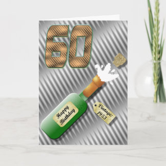 Tarjeta de cumpleaños de la botella de Champán que