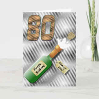 Tarjeta de cumpleaños de la botella de Champán que