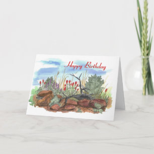 Tarjeta de cumpleaños de la brocha india del