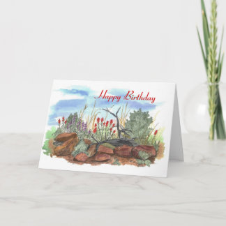 Tarjeta de cumpleaños de la brocha india del
