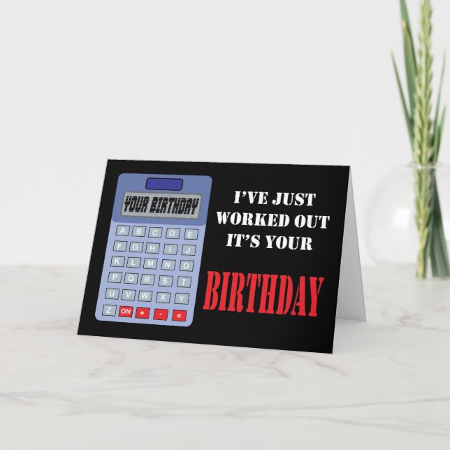 Tarjeta de cumpleaños de la calculadora (Anverso)